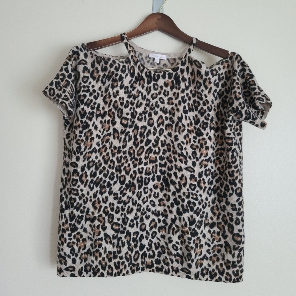 Minnie Rose 100% cashmere cut out top size xs